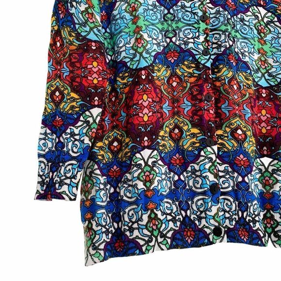 Joseph A. Colorful Vintage Style Pattern Cardigan - Picture 2 of 7
